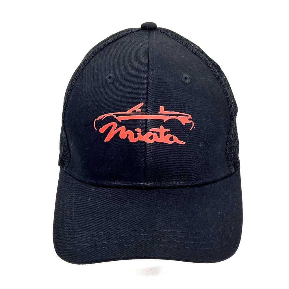 Mazda Miata Black Trucker Hat Cap Red Logo Adjustable Snapback Mesh Back Unisex